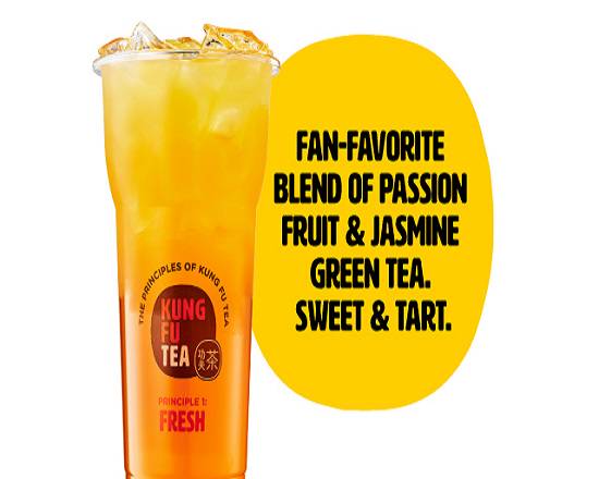 Order Passion Fruit Green Tea Punch food online from Kung Fu Tea store, St. Petersburg on bringmethat.com