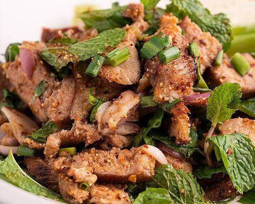 Order Nam Tok  food online from Zabb Thai Kitchen store, Clarkstown on bringmethat.com