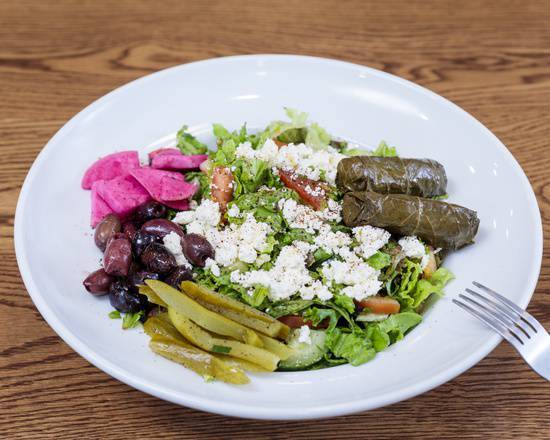 Order Greek Salad food online from Layla's Falafel store, Stamford on bringmethat.com