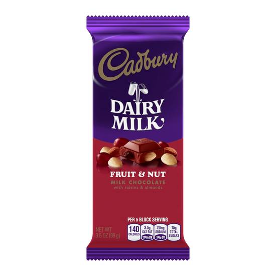 Order Cadbury Fruit Nut  Milk Chocolate With Raisins & Almonds food online from Cvs store, DOVER on bringmethat.com