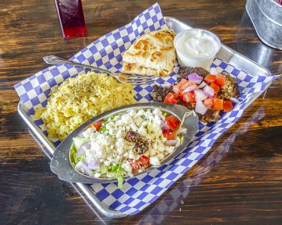Order Bifteki Platter food online from Think Greek- Port St Lucie store, Port St. Lucie on bringmethat.com