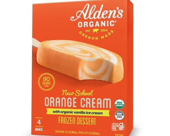 Order Orange Ice Cream Bar 4 ct. (Alden's) food online from Organico store, Los Angeles on bringmethat.com
