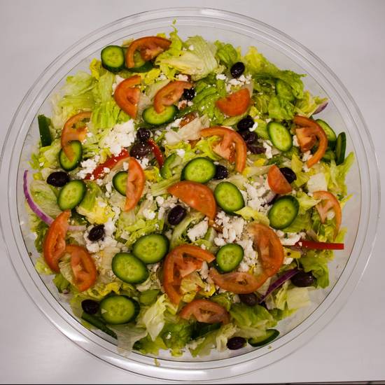 Order Greek Salad Tray food online from Nagila Pizza store, Los Angeles on bringmethat.com