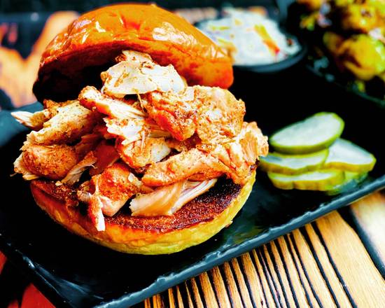 Order Pulled Chicken Sandwich food online from Smokecraft Modern Barbecue store, Arlington on bringmethat.com