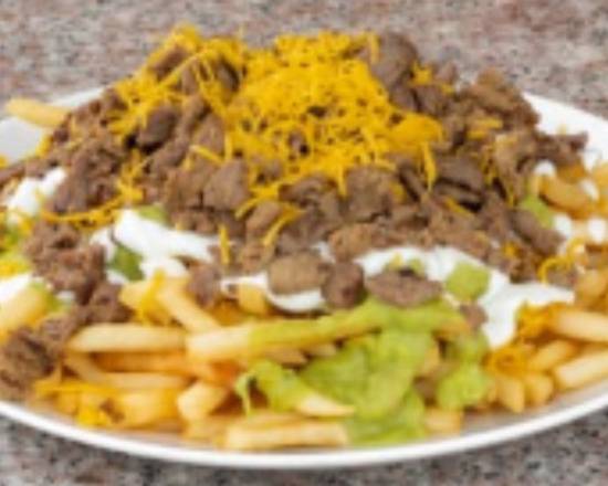 Order Carne Asada Fries food online from Alamilla's Mexican Food store, El Monte on bringmethat.com
