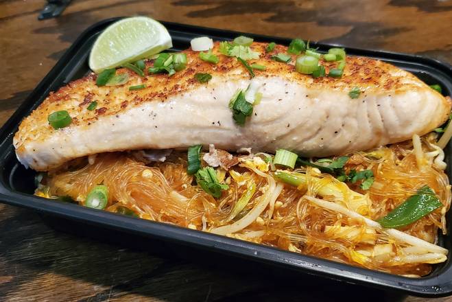 Order Salmon Pad Thai Woon sen food online from Red basil thai kitchen store, Long Island City on bringmethat.com