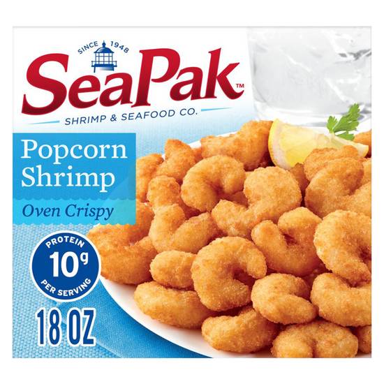 Order SeaPak Frozen Oven Crispy Breaded Popcorn Shrimp 18oz food online from Everyday Needs by Gopuff store, Baton Rouge on bringmethat.com