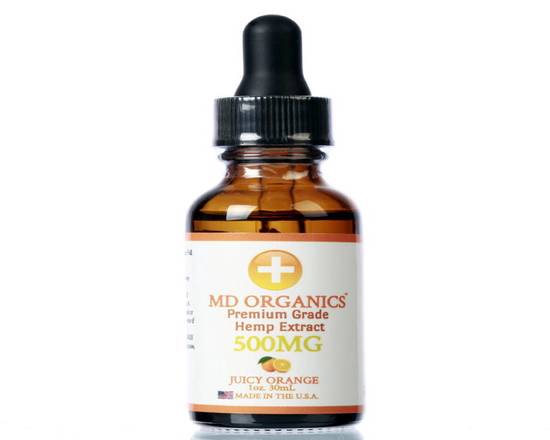Order 500mg Juicy Orange Flavor Tincture Oil food online from Md Organics store, Boca Raton on bringmethat.com