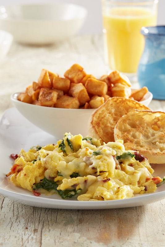 Order Sunrise Spinach Scrambler - Vegetarian Option food online from Another Broken Egg store, Nashville on bringmethat.com