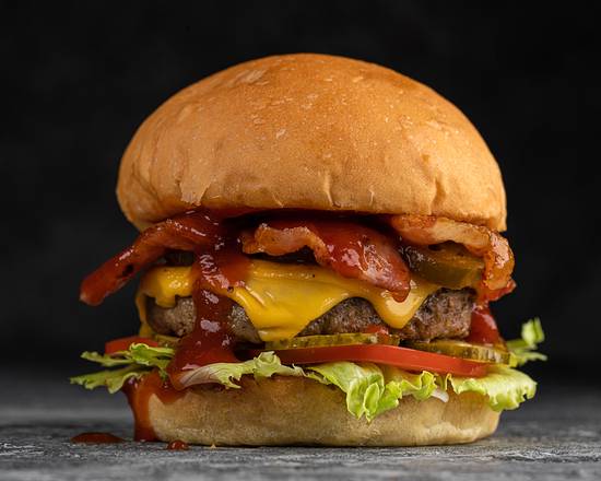 Order The Bacon Cheeseburger food online from The Burger Trilogy store, New York on bringmethat.com