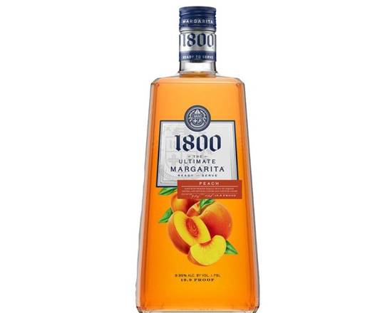 Order 1800 Peach Margarita, 1.75L ready to drink (9.95% ABV) food online from Woodbury Wine & Spirits store, ORLANDO on bringmethat.com