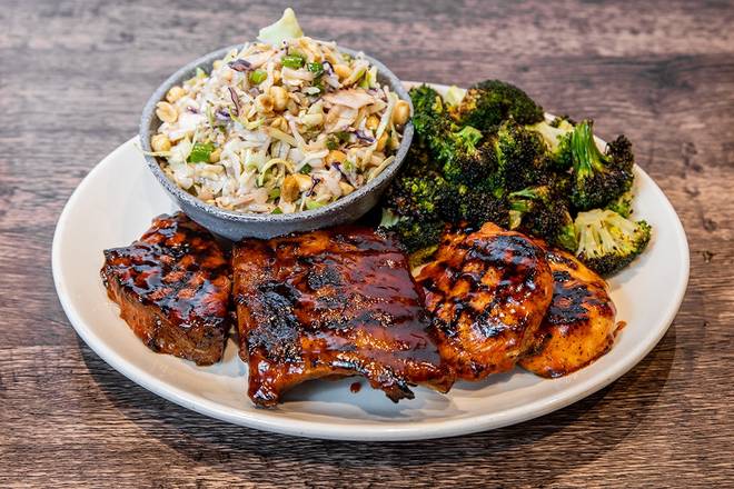 Order WR BBQ Combo - 3 Items food online from Wood Ranch BBQ & Grill store, Moorpark on bringmethat.com