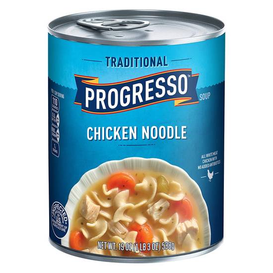Order Progresso Traditional Chicken Noodle Soup 19oz food online from Everyday Needs by Gopuff store, Tampa on bringmethat.com