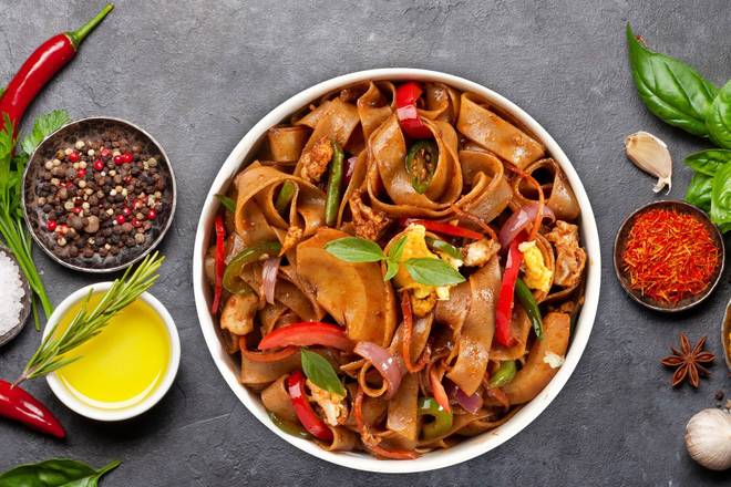 Order The Famous Drunken Noodles food online from Ready To Thai store, Carlsbad on bringmethat.com