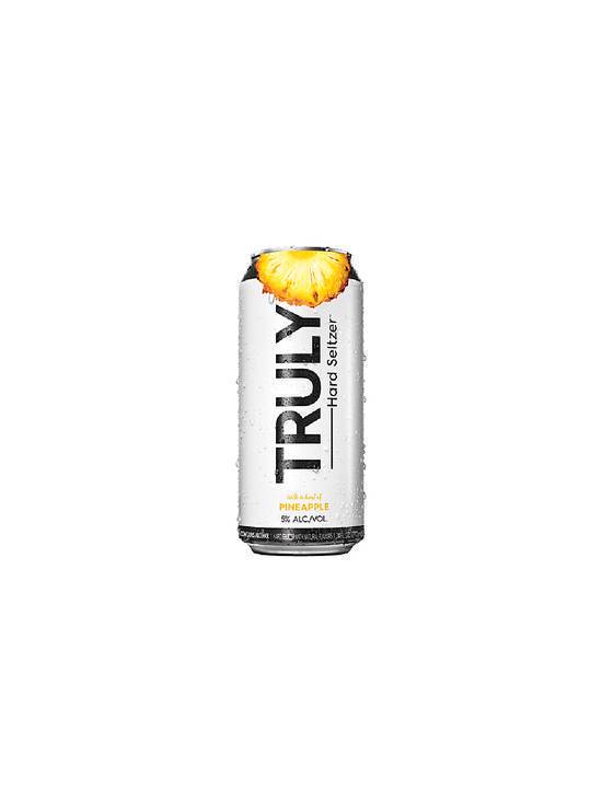 Order Truly Hard Seltzer Pineapple 24 OZ Can  (5 % ABV) food online from Chevron Extramile store, W Sacramento on bringmethat.com