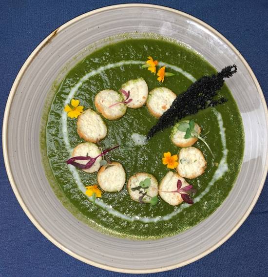 Order Palak Paneer (Spinach & Cottage Cheese) (V) (GF) food online from Raag Indian Cuisine store, Minneapolis on bringmethat.com