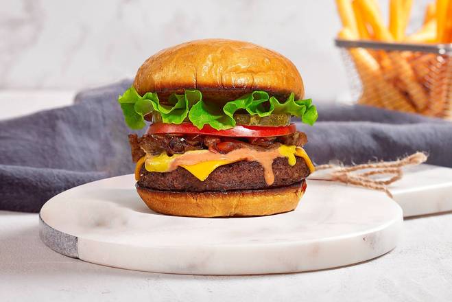 Order Vegan Ahead Custom Burger  food online from Burger Mischief store, Pittsburgh on bringmethat.com