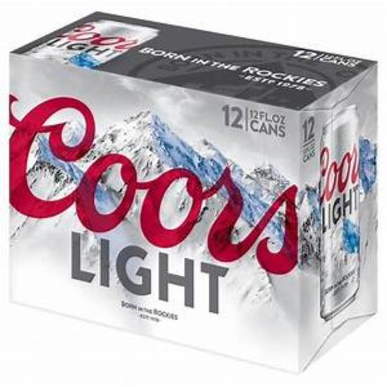 Order Coors Light Beer, Light Lager Beer, 12 Pack Beer, 12 FL OZ Cans, food online from Rocky Liquor store, Claremont on bringmethat.com