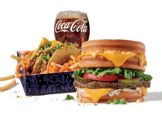 Order Stacked Grilled Cheeseburger Munchie Meal food online from Jack In The Box store, Kaneohe on bringmethat.com