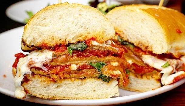 Order EGGPLANT PARMIGIANA SUB food online from Portofino italian restaurant store, Charlotte on bringmethat.com