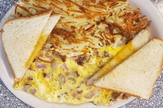 Order All Meat Omelette food online from Fleetwood diner store, Ann Arbor on bringmethat.com