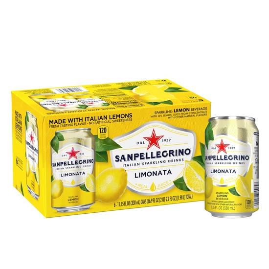 Order Sanpellegrino Limonata Sparkling Lemon Drinks, 11.15 OZ Cans, 6 CT food online from Cvs store, SUNNYVALE on bringmethat.com