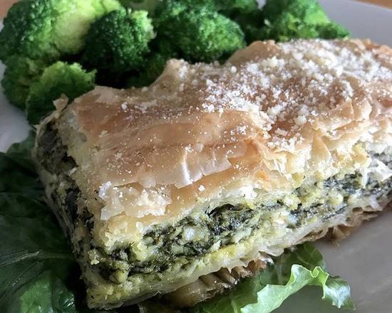 Order Spanakopita (Spinach Cheese Pie) food online from Zachary's Restaurant store, Cape Canaveral on bringmethat.com