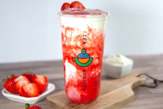 Order Strawberry Blended Yogurt food online from Tea Addicts store, Seattle on bringmethat.com