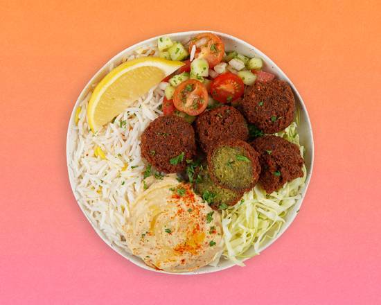 Order Falafel Rice Bowl Platter food online from Mediterranea Rice Bowls store, Forest Hills on bringmethat.com