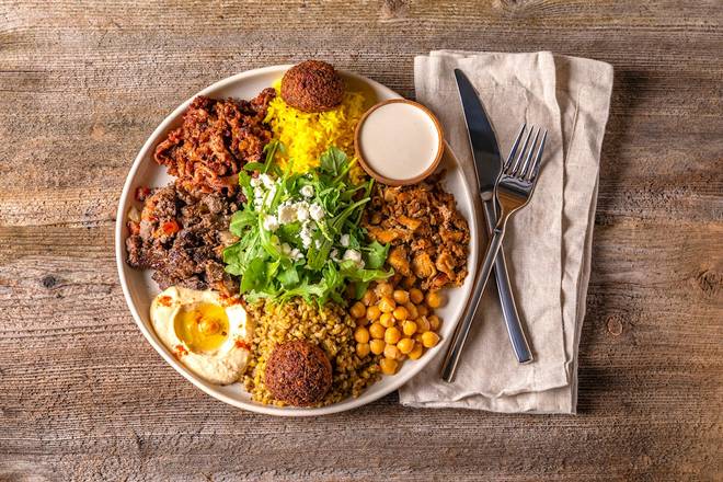 Order Double Protein Grain Bowl food online from Sajj store, San Francisco on bringmethat.com