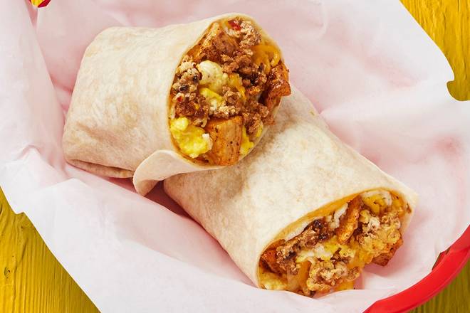 Order Chorizo, Potatoes, Egg, & Cheese Burrito food online from Fuzzy's Taco Shop store, Beaumont on bringmethat.com
