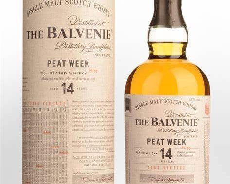 Order The Balvenie 14 Yr Peat Week, 750mL whiskey (48.3% ABV) food online from Xtra Liquors & Wines store, WEST MIAMI on bringmethat.com