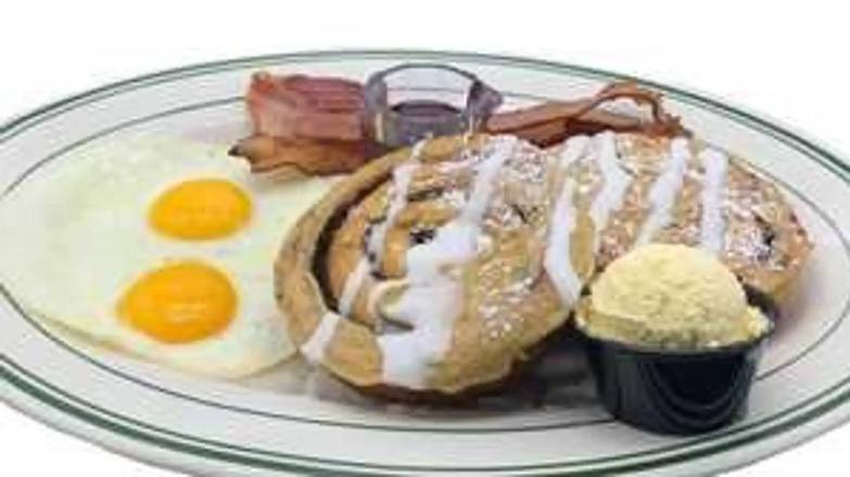 Order Cinnamon Roll French Toast Combo food online from Lumberjacks store, Petaluma on bringmethat.com