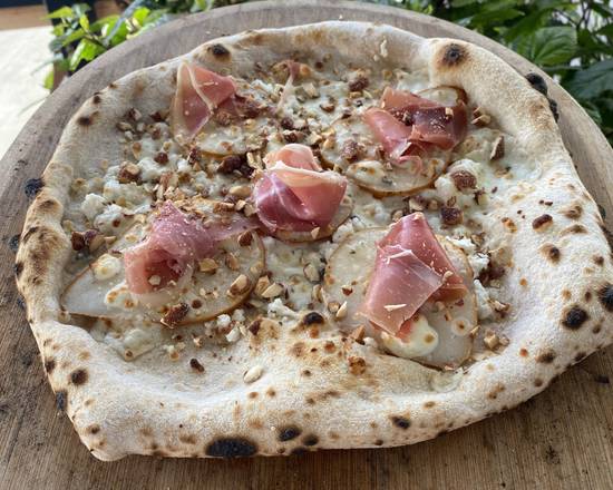Order Gorgonzola Pear Pizza food online from Cucina Caprese Pizzeria store, San Diego on bringmethat.com