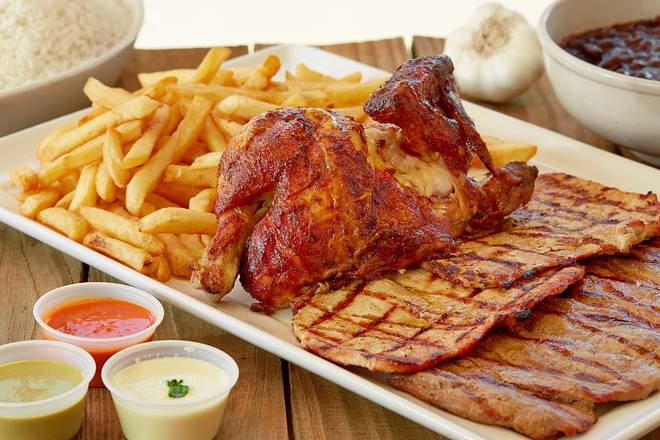 Order Half Chicken, Grilled Steak (½ lb), and Grilled Pork ( ½ lb) food online from La Granja store, Hollywood on bringmethat.com
