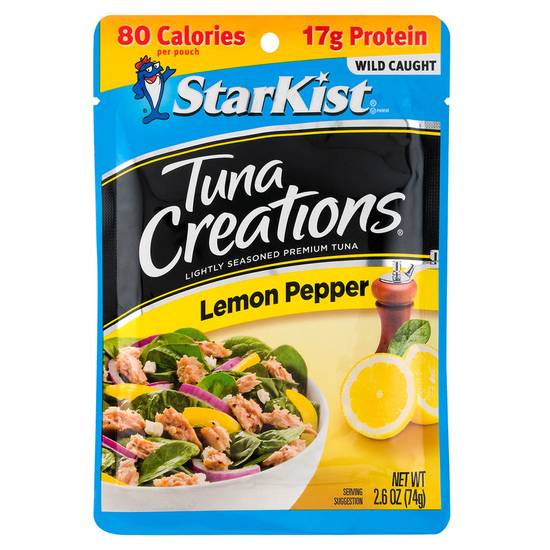 Order StarKist Tuna Creations Lemon Pepper Seasoned Tuna in Pouch 2.6oz food online from Everyday Needs by Gopuff store, Baton Rouge on bringmethat.com