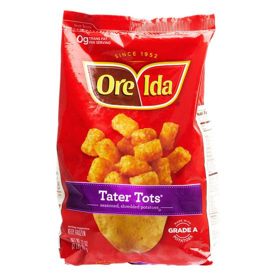 Order Ore Ida Frozen Golden Tater Tots Seasoned Shredded Potatoes 32oz food online from Drinks At Your Door by Gopuff store, Newton Highlands on bringmethat.com