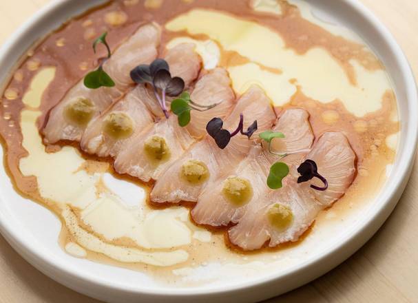 Order Kampachi Carpaccio  food online from Iki Ramen store, Los Angeles on bringmethat.com