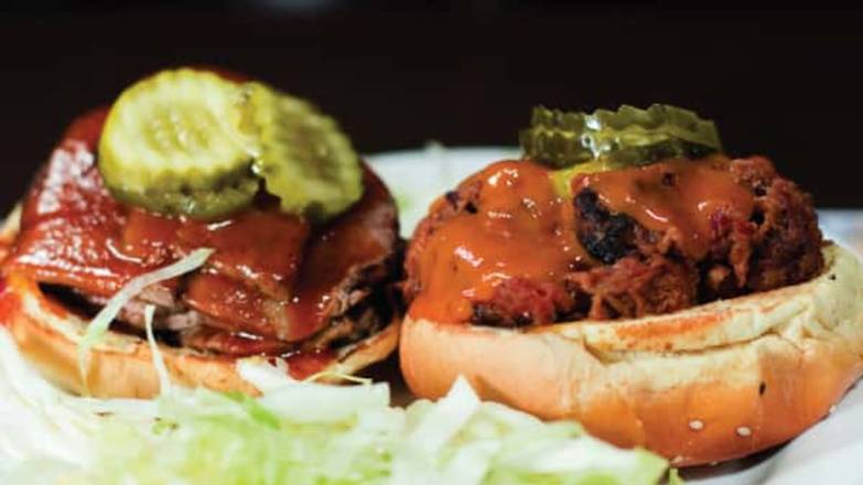 Order Brisket/Pork Sandwich food online from Dallas BBQ store, Jamaica on bringmethat.com