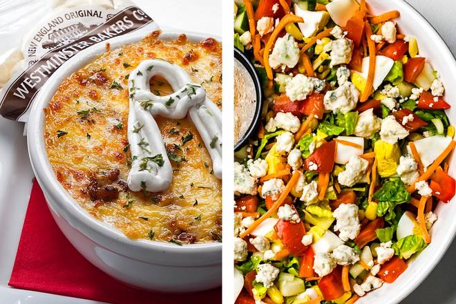 Order Baked Potato Soup & Salad food online from Arooga's Route 11 store, Mechanicsburg on bringmethat.com