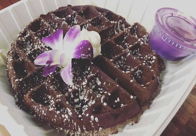 Order Sweet Purple Potato Waffles food online from Guieb Cafe store, Wahiawa on bringmethat.com