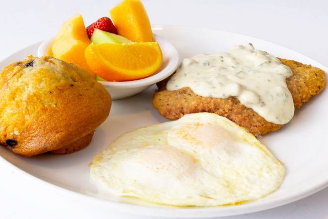 Order Chicken Fried Steak & Eggs food online from The Broken Yolk Cafe store, TEMECULA on bringmethat.com