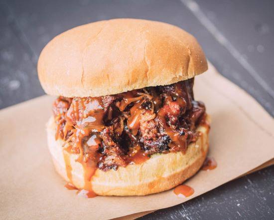 Order Burnt Ends Sandwich food online from 4 Rivers Smokehouse store, Winter Park on bringmethat.com