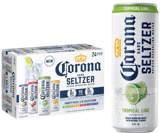 Order Corona Seltzer, 12pk-12oz can seltzer (4.50% ABV) food online from Fresko Market store, Miami on bringmethat.com