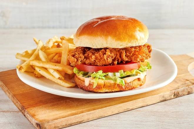 Order Bloomin' Fried Chicken Sandwich food online from Outback Steakhouse store, Sparks on bringmethat.com