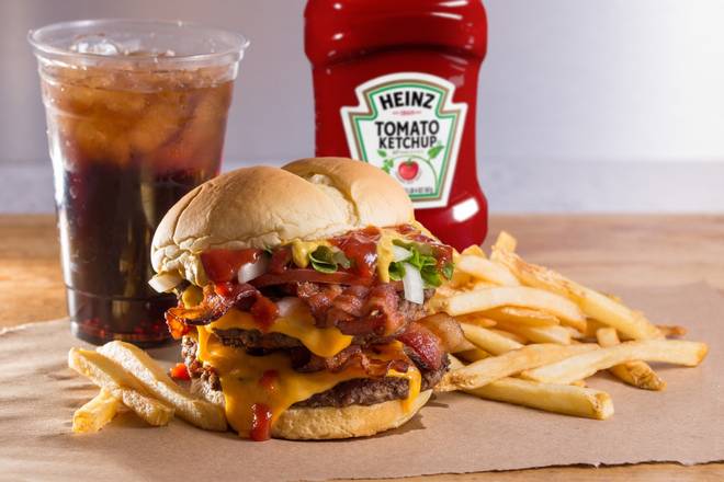 Order DOUBLE BACON BURGER food online from Wayback Burgers store, Old Saybrook on bringmethat.com