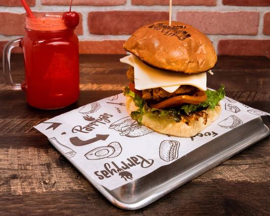 Order Chicken Crispy Burger food online from Parriyas Restaurant store, West New York on bringmethat.com
