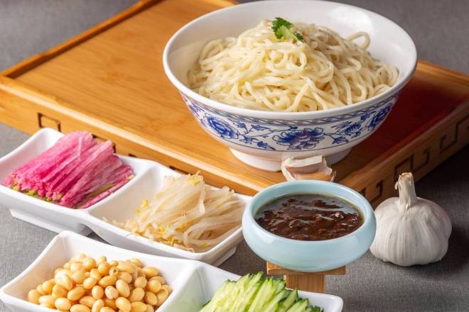 Order 老北京炸酱面 Noodles with Pork, Soybean Paste, and Beijing Style Soup food online from Min Chef store, Tustin on bringmethat.com