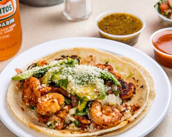 Order Grilled Shrimp Taco (order of 3) food online from Homemade Taqueria store, New York on bringmethat.com