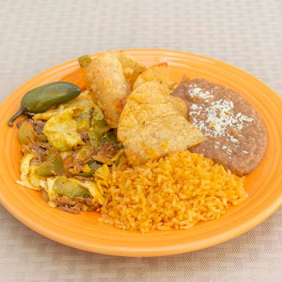 Order #13 - Machaca food online from EL Indio Mexican Restaurant store, San Diego on bringmethat.com